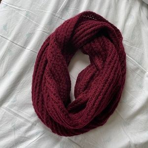 Maroon knit infinity scarf from Francesca’s
